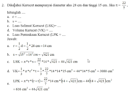 Latihan Soal Bangun Ruang Sisi Lengkung Matematika Awan Asyik
