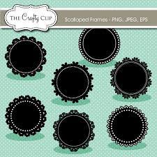A Darling Collection Of 7 Vector Scalloped Circle Frames Perfect For Creating Cupcake Toppers Banners Signs Monograms And Anything Else You Can Imagi