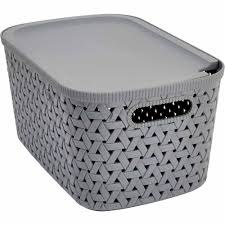Foldable storage bins with lids. Wilko Grey Small Decorative Storage Box Wilko