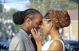 The Happy Couple On Their Wedding Day Dreadlocks Locs Wedding Couple Cool Braid Hairstyles Natural Hair Styles Locs Hairstyles