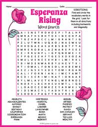 This crossword clue was last seen on july 11 2021 in the the atlantic crossword puzzle. Esperanza Rising Word Search Puzzle Worksheet Activity By Puzzles To Print