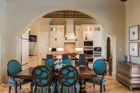 Dining chair dimensions directly impact how comfortable you are while eating. Moroccan Dining Room With Bright Turquoise Chairs And Sturdy Wood Table Hgtv