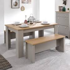 Buy 6 seater table and chairs and get the best deals at the lowest prices on ebay! Lancaster 4 6 Seater Dining Set Grey Oak With 2 Benches Buy Online At Qd Stores