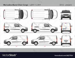 Mercedes Citan Cargo Van L2h1 And L3h1 2012 Present Liftgate Rear Door And Swing Rear Doors Detailed Template For Design And Producti Cargo Van Mercedes Cargo