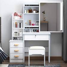 Storage drawers inside your bedroom dressing table will help you to organise your items efficiently and get it at any moment when required. Amazon Com Wsjianp Vanity Set With Sliding Mirror Dressing Table With Storage Shelves Versatil Dressing Table Storage Dressing Table Vanity Dressing Mirror