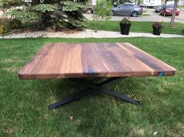 Sort results by date downloads. Walnut Coffee Table With Blue Epoxy To Fill Knot Holes 4 X4 X1 75 With X Style Steel Legs I Used 3d Printed Radius Round Over Jigs For The Corners She S Hefty Really Happy With