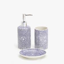 Update the old with copper, chrome or gold. Navy Blue Bathroom Accessories Set Trendecors