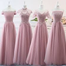 Festliche kleider für sommer partys & hochzeiten. Erschwinglich Rosa Brautjungfernkleider 2019 A Linie Applikationen Spitze Lange Ruschen Ruckenfreies Kleider Fur Hochzeit