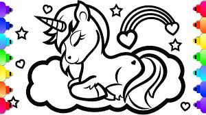 Download this running horse printable to entertain your child. Glitter Unicorn Coloring And Drawing Glitter Unicorn Coloring Page Youtube