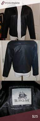 Burks Bay Leather Jacket Black Leather Cropped Jacket Vintage Burks Bay Jackets Coats Leather Jacket Leather Jacket Black Crop Jacket