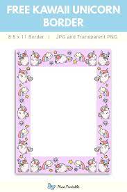 Kawaii Unicorn Border Kawaii Unicorn Unicorn Border Unicorn Frame