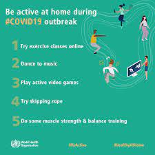 Beactive And Stay Healthyathome Here Are Some Physical Activities You Can Do At Home During Covid19 Outbreak Try Exercise Classes Online Dance To Musi