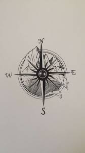 Tattoo Design Habe Ich Vor Ein Paar Jahren Gezeichnet Kompass Berge Wellen Nichtallwhowonde Kompass Tatowierungs Design Tatowierungen Berg Tattoos
