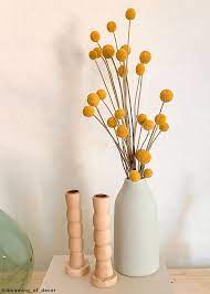 Pack Of 10 Dried Billy Buttons Craspedia In Natural Yellow In 2020 Dried Flower Arrangements Billy Buttons Dried Flowers