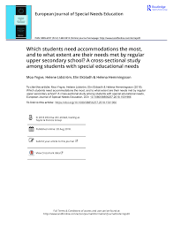 The following are just a few of the examples of service delivery models provided through a variety of. Pdf Which Students Need Accommodations The Most And To What Extent Are Their Needs Met By Regular Upper Secondary School A Cross Sectional Study Among Students With Special Educational Needs