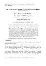 Maybe you would like to learn more about one of these? Pdf Internationalization Of Quality Assurance In Indian Higher Education System