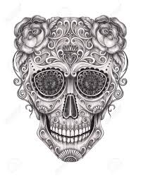 Sugar skull masculine hand tattoos. Art Sugar Skull Day Of The Dead Tattoo Hand Pencil Drawing On Stock Photo Picture And Royalty Free Image Image 105779623