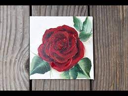 Easy Acrylic Paint A Red Rose