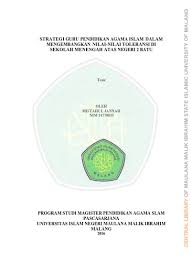 Pengajaran bahasa arab di sekolah menengah agama dimalaysiatelah pun bermula sejak dari tingkatan satu lagi. Top Pdf Strategi Guru Pendidikan Agama Islam Dalam Mengembangkan Nilai Nilai Toleransi Di Sekolah Menengah Atas Negeri 2 Batu 123dok Com