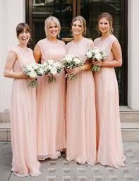 Lovely Cute Baby Pink Long Bridesmaid Gowns Blue Peach Ivory Champagne Silv Pink Chiffon Bridesmaid Dress Pink Bridesmaid Dresses Blush Pink Bridesmaid Dresses