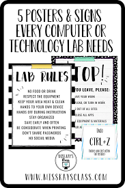 Computer Tech Lab Signs Posters Technology Lab Computer Technology Teacher Technology