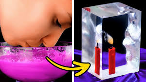Amazing resin candle blowing cube: