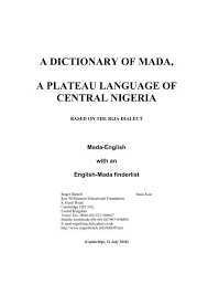 Kira kira english game download. A Dictionary Of Mada A Plateau Language Roger Blench