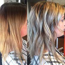 Before And After Cooled Her Blonde And Took Her Lighter Whine Adding Lowlights To Create Dimension Hair Treatment Hair Makeup Long Hair Styles