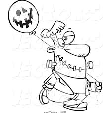 There is a new the amazing spiderman online in coloring sheets section. Vector Of A Cartoon Frankenstein Walking With A Halloween Jackolantern Balloon Coloring Page Outline By Toonaday 43261