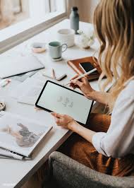 Download Premium Psd Of Fashion Designer Working On A Digital Tablet Branding Photoshoot Inspiration Brand Photography Inspiration Business Photoshoot