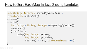 How To Sort Map By Values In Java 8 Using Lambdas And Stream Java Tutorial Java New Things To Learn