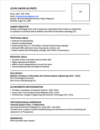 These are examples of resumes and cover letters for three graduating college students with different backgrounds and skills applying for the same entry level position at a marketing firm. Sample Resume Format For Fresh Graduates One Page Format Jobstreet Philippines