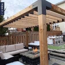 Pergola Kit For 6x6 Wood Posts With Knect 2x6 Top Rafter Brackets Outdoor Pergola Pergola Patio Backyard