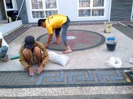 Cara Pasang Batu Sikat Untuk Carport Kolam Taman Batu Alam