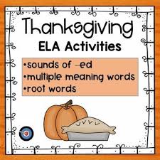 Thanksgiving Ela Activities Ccss Aligned Ela Activities Multiple Meaning Words Thanksgiving Ela Activities