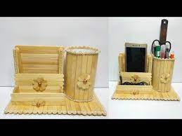 In such page, we additionally have number of images out there. Stick Ice Cream Craft Idea How To Make Pen Holder And Phone Stand From Popsicle Stick Youtu Craft Stick Crafts Diy Popsicle Stick Crafts Popsicle Stick Diy