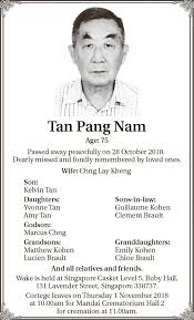 It was to be published in the straits times via s.jordan advertising pte ltd, an independent agency accredited by singapore press holdings (sph). Obituaries Sg Obituaries Sg Added 3 New Photos To The Facebook