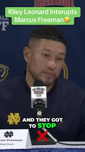 Riley Leonard interupts Coach Marcus Freeman during their press conference.  Wholesome. #notredame #cfb #postgamepressers #nola #sugarbowl #fypシ  #fypシ゚viral