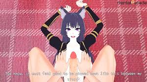 Busty beauty in nature giving head in a garden