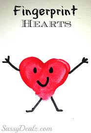 Making the basics of postcards. Valentine Heart Fingerprint Craft For Kids Diy Card Idea Crafty Morning