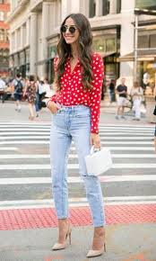 Camisa De Poa Feminina Como Usar Look Camisa Poa Mom Jeans Ideias Fashion Moda Look
