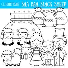 Includes 5 classic nursery rhymes with coloring pages, reading books, picture cards, cutting practice, and posters! Baa Baa Black Sheep Clip Art Nursery Rhyme By Clipartisan Tpt