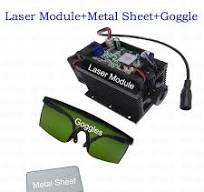 450nm 15W Blue Laser Module With Heatsink For Laser Cutter Engraver+metal  sheet
