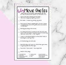 Baby Shower Game Name That Movie Quote Baby Parenting Etsy Name That Movie Baby Movie Baby Shower Games