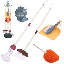 Package of 2 walls mounted mop and broom holders for your convenient storage. Pretend Toddler Toy Made With Safe Material Dinosaur Toy Cleaning Set Includes Broom Mop Duster Dustpan Brush Trex Dinosaur Organizing Stand Inspire Engagement Imagination Conii Kids Pre Kindergarten Toys Pretend Play