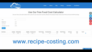 food cost calculator recipe costing
