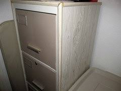1st valspar primer was used, then spray paint chalky matte finish, accents done with gold spray paint you can find your filing cabinets by going to yard sales, thrift shopping, bargain hunting or just grab a new file cabinet from ikea (on amazon). Can I Wallpaper A File Cabinet