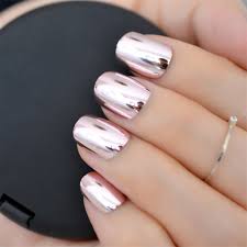 See your favorite light pink nails and christmas acrylic nails discounted & on sale. Amazon Com Metallic Mirror Fake Nails Normal Light Pink Ladies Shiny Surface Acrylic Nail Art Tips 24 Pcs Kit Several Colors For Choose N24 Beauty