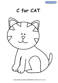 Cats art print | etsy. C For Cat Coloring Page Worksheets For Preschool Kindergarten Grade Art And Craft Worksheets Schoolmykids Com