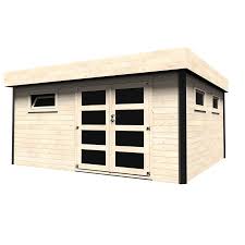 Rigorosamente in legno di abete nordico, ha uno stile moderno e minimalista caratterizzato dal tetto piano e dalle porte japan. Casetta In Legno Da Giardino 20 M2 Evelina San Marco